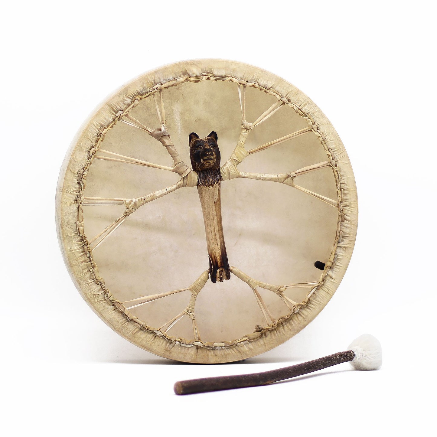 Spirit of the Bear Schamanentrommel mit Stab, 40cm