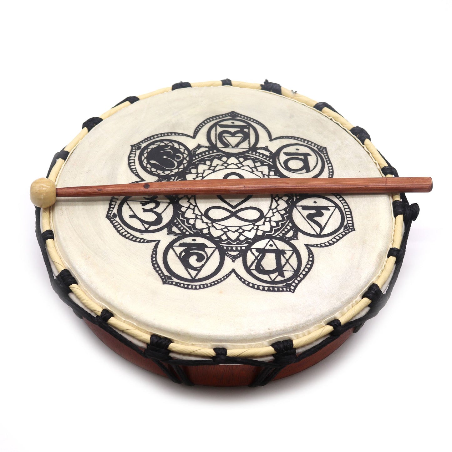 Schamanentrommel Chakra mit Schlägel – 25 cm Durchmesser