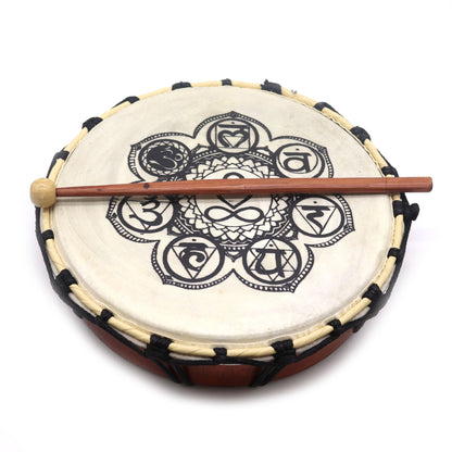 Schamanentrommel Chakra mit Schlägel – 25 cm Durchmesser
