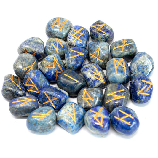 Runenstein-Set im Beutel – natürlichem Lapislazuli