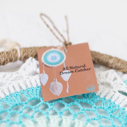 Traumfänger - Medium Blue Heart in Heart, handgefertigt