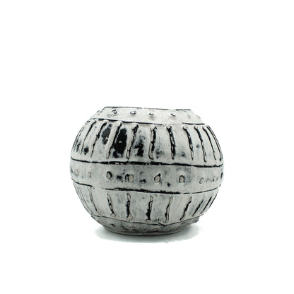 Griechischer Bubble Clay Blumentopf in Creme, 10cm