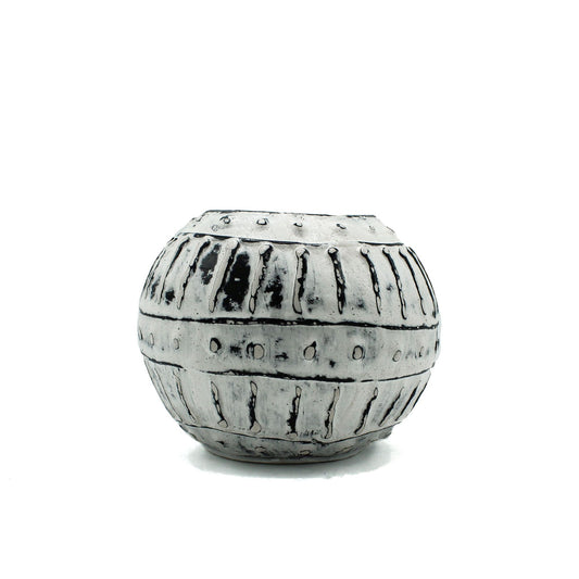 Griechischer Bubble Clay Blumentopf in Creme, 10cm