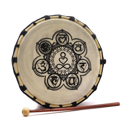 Schamanentrommel Chakra mit Schlägel – 25 cm Durchmesser