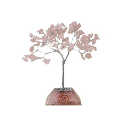Edelsteinbaum mit Organit-Basis & Rosenquarz