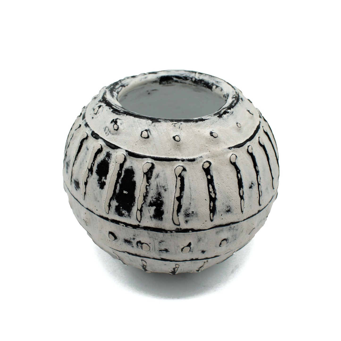 Griechischer Bubble Clay Blumentopf in Creme, 10cm