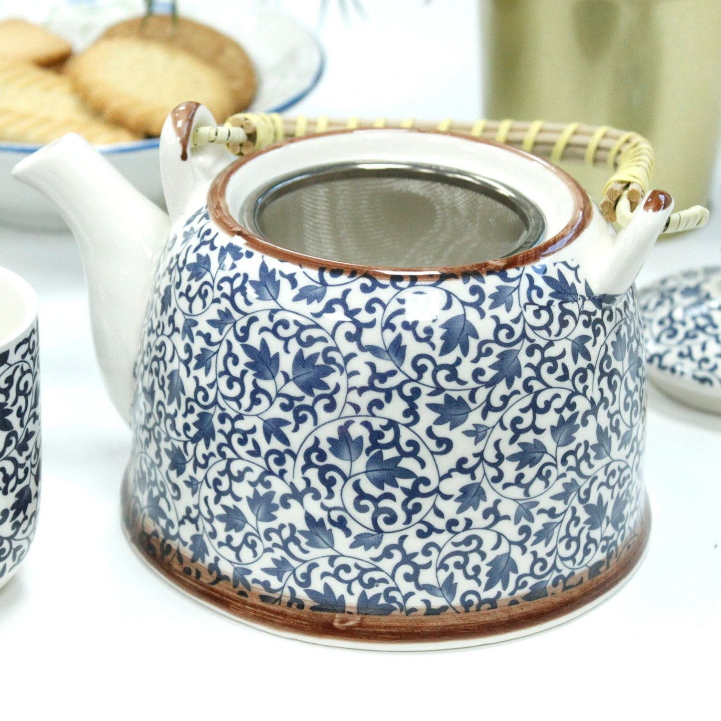 Kräuter-Teekannen-Set – Blue Pattern aus Keramik