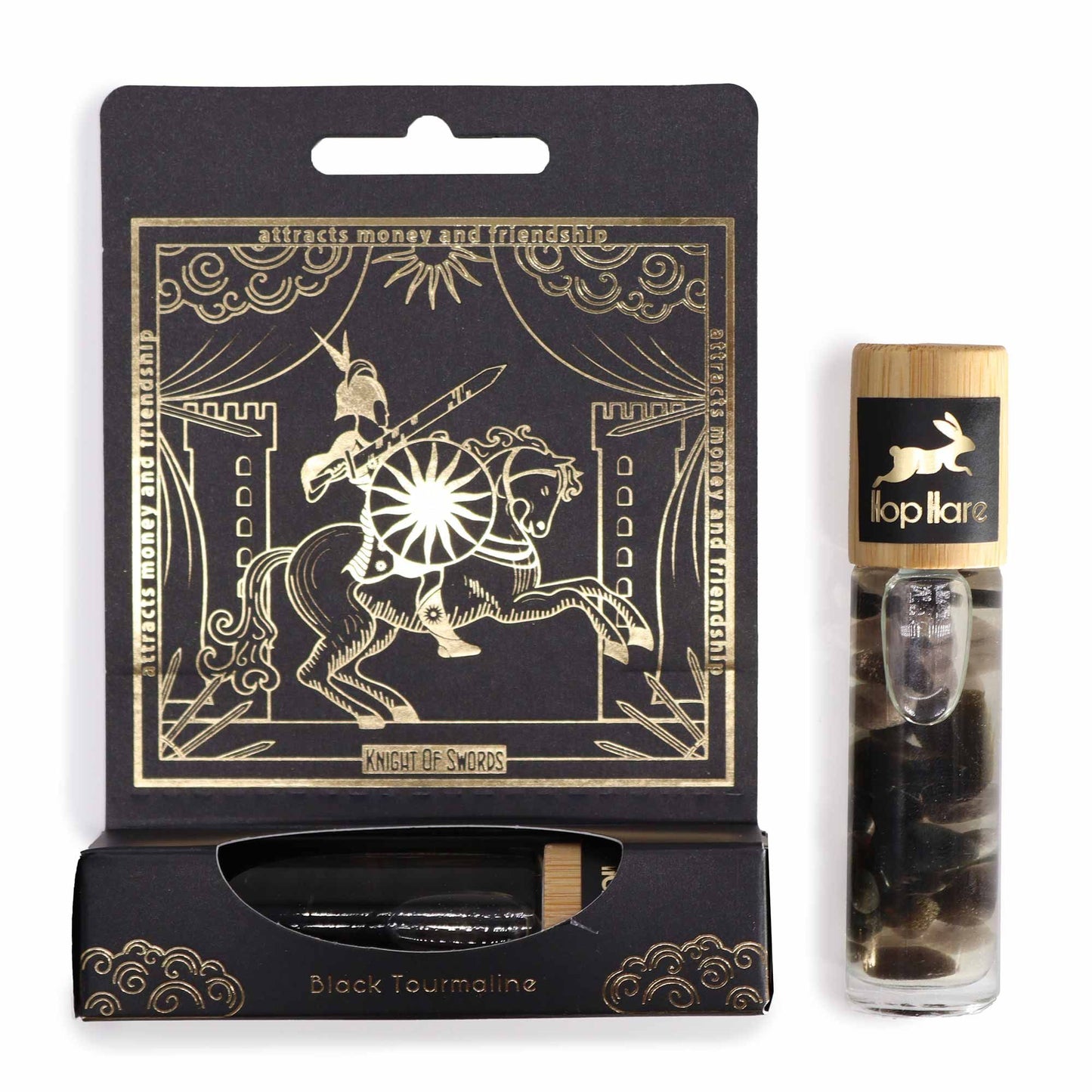 Hop Hare Tarot Roll On "The Knight" -  mit ätherischen Ölen und Turmalin