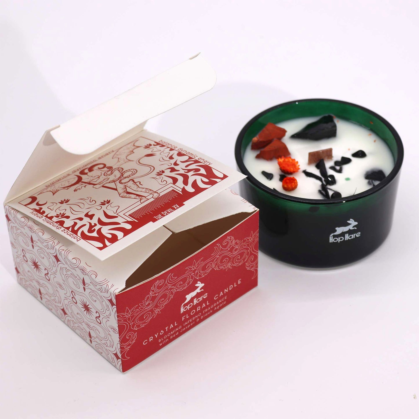 Hop Hare Magic Flower Kerze – The Devil mit floralem Design