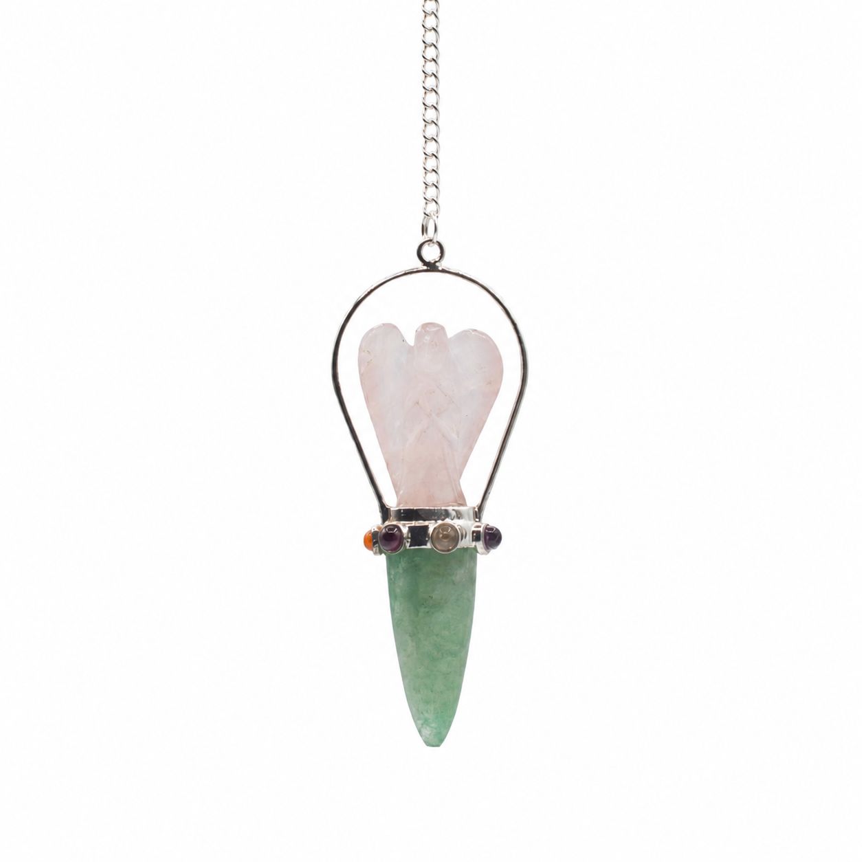 Oracle Pendulum mit Rosenquarz und Aventurin