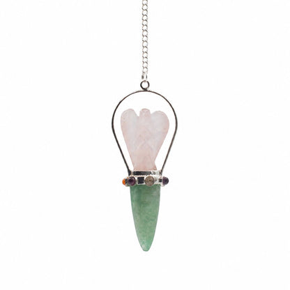 Oracle Pendulum mit Rosenquarz und Aventurin