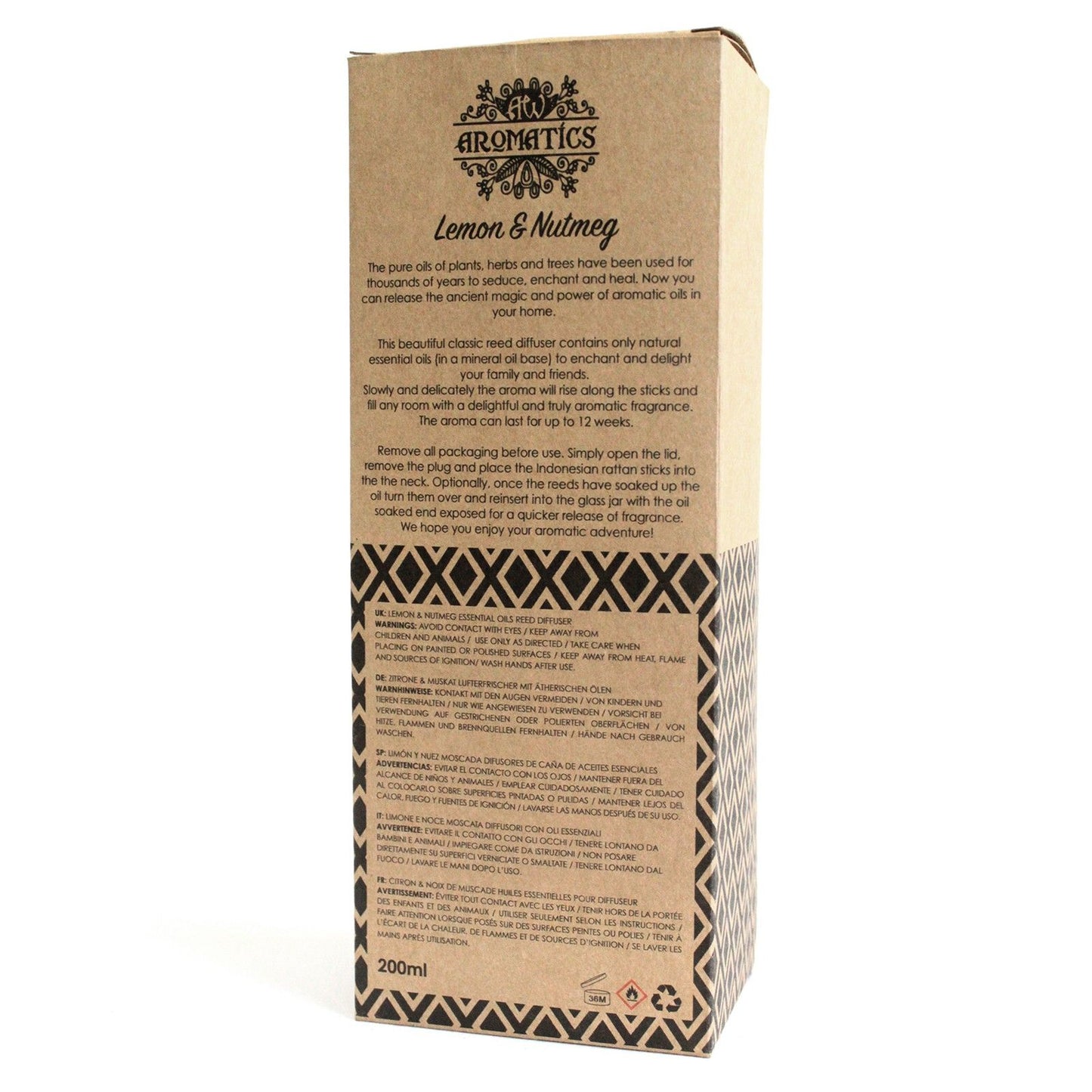 Limette & Ingwer Duftstäbchen Diffuser mit ätherischen Ölen 200ml