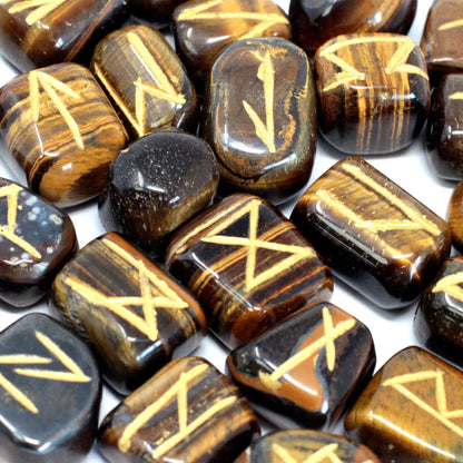 Runenstein-Set mit Tigerauge inkl. Beutel