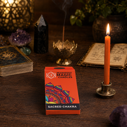 Manifest Magic Candles - Heiliges Chakra, 12 Stück