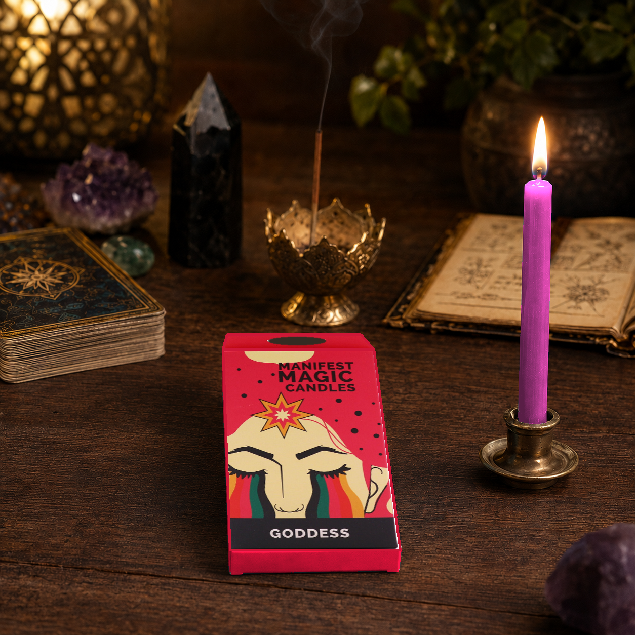 Manifest Magic Candles - Göttin Chakra, 12 Stück